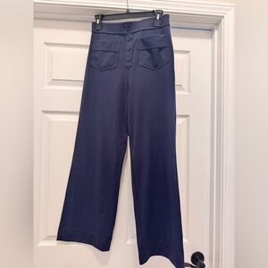 HALARA Day Stretch HiWaist Pockets Straight Leg Casual  Med/Petite Midnight Blue